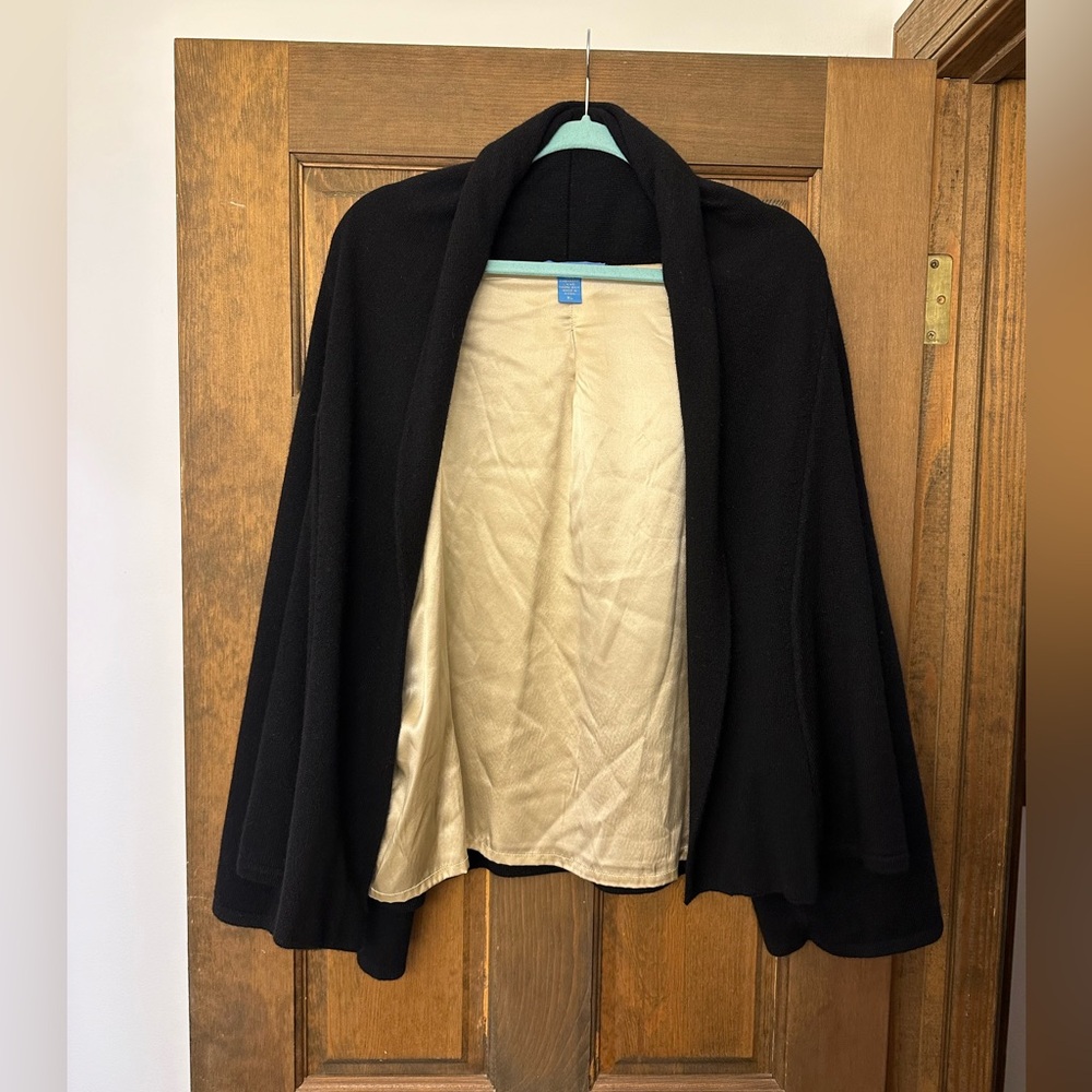 White + Warren Black Cashmere Jacket